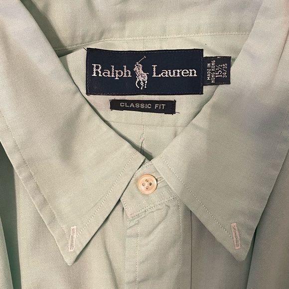 Polo Ralph Lauren icon logo classic fit shirt button down in mint green (XL) - Picture 8 of 8